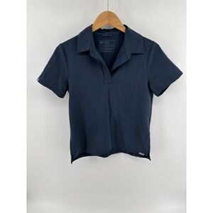 FIGS Technical Collection Navy Blue Polo Scrub Top Women's Size S Medical